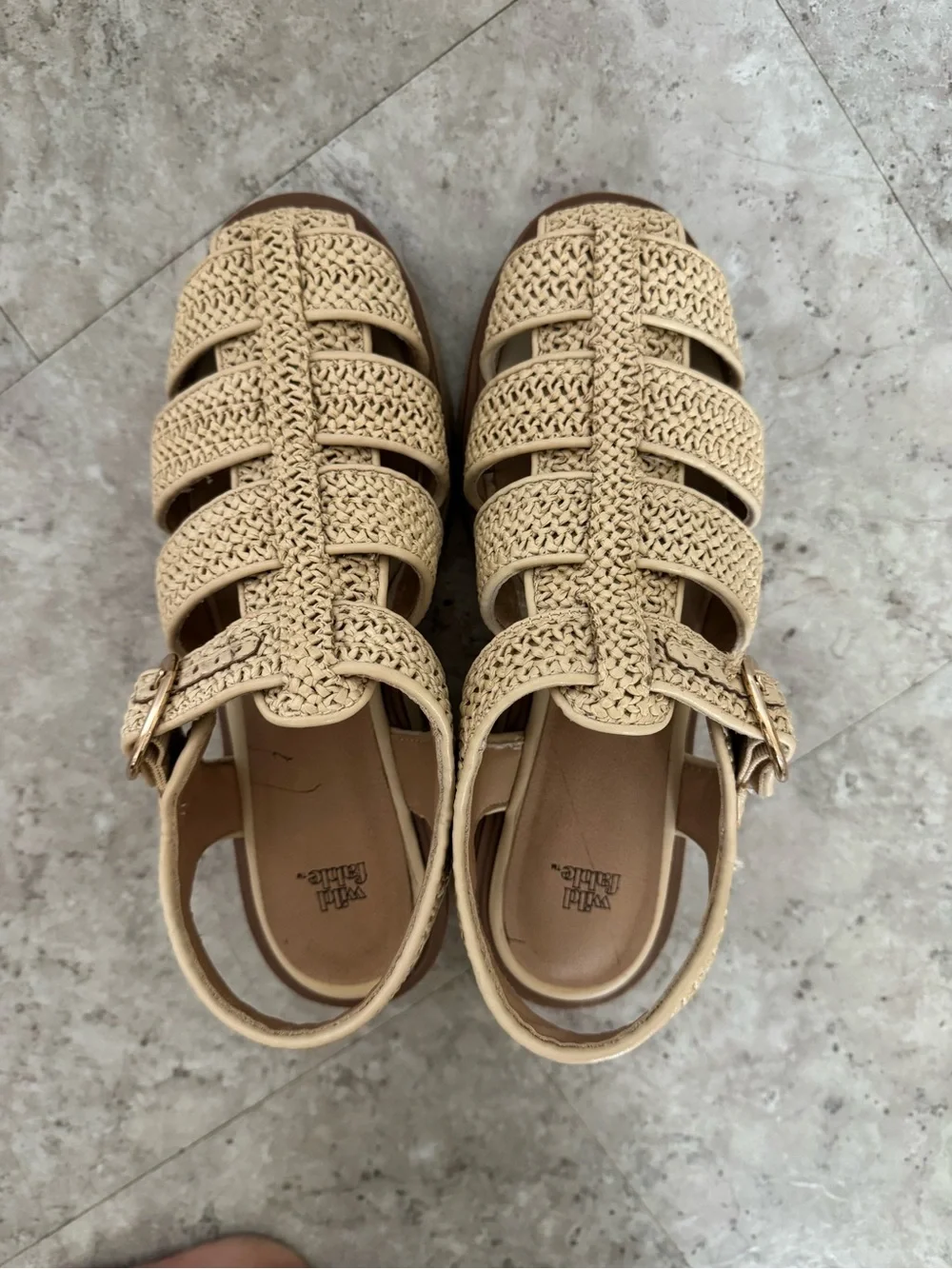wild fable Beige Woven Platform Sandals